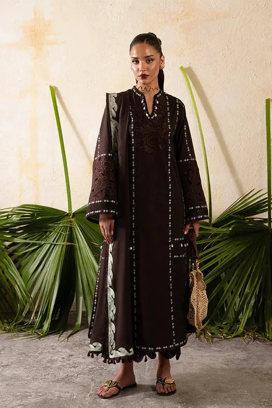 Suffuse Basic Summer 25 Chocolate Brown Jacquard – view 1 – Poshaq