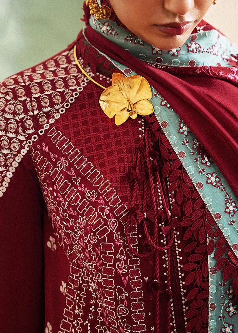 Suffuse Eid Lawn 25 Red Organza – view 4 – Poshaq