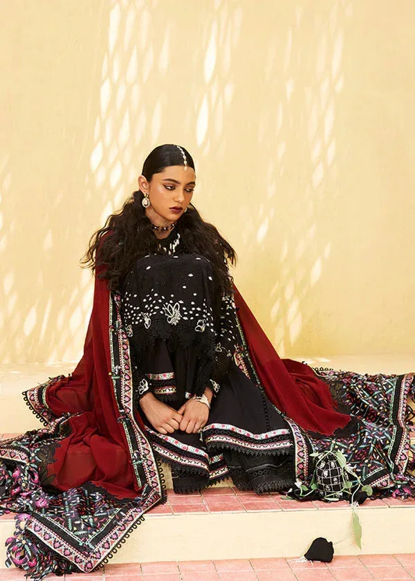 Suffuse Eid Lawn 25 Black Organza – view 3 – Poshaq