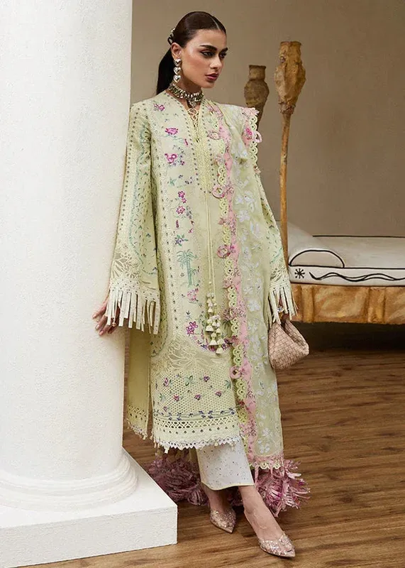Suffuse Eid Lawn 25 Lime Jacquard – view 1 – Poshaq