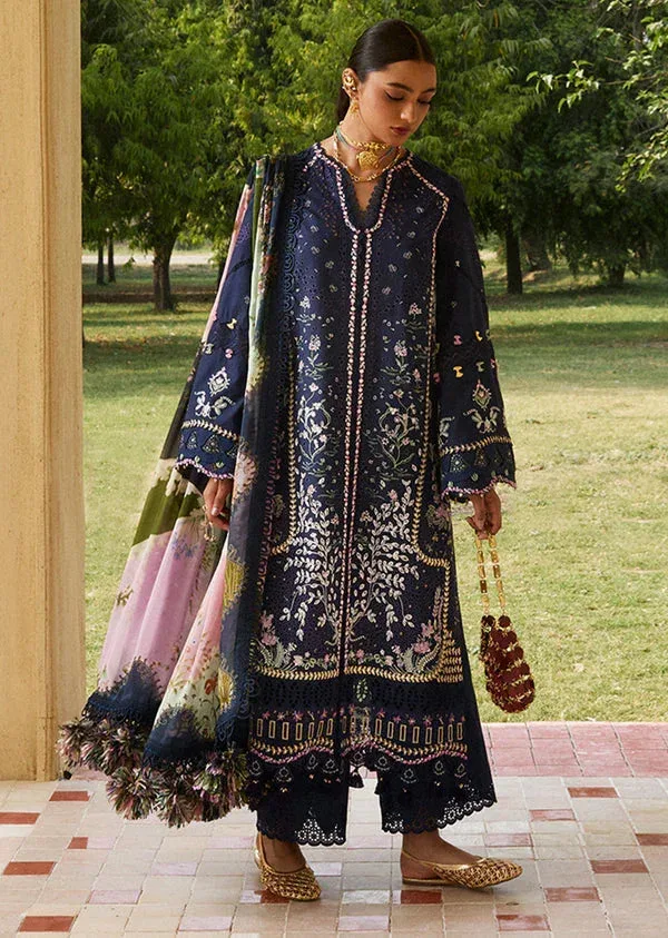 Suffuse Eid Lawn 25 Deep Blue Organza – view 1 – Poshaq