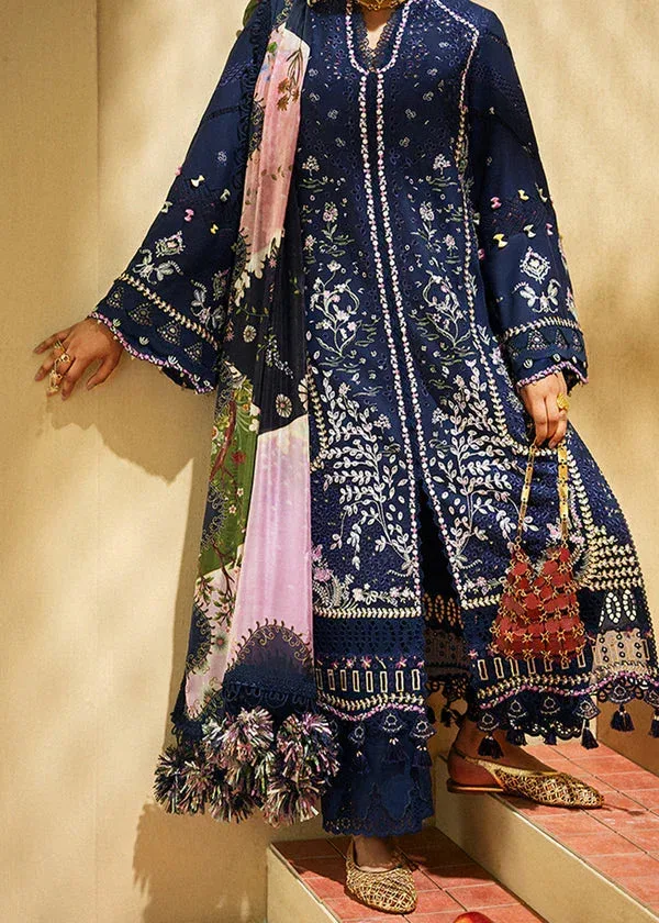 Suffuse Eid Lawn 25 Deep Blue Organza – view 4 – Poshaq