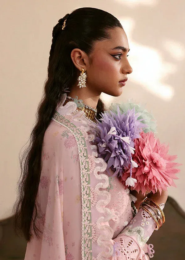 Suffuse Eid Lawn 25 Powder Pink Organza – view 3 – Poshaq