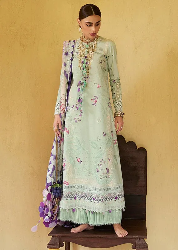 Suffuse Eid Lawn 25 Mint Green Organza – view 1 – Poshaq