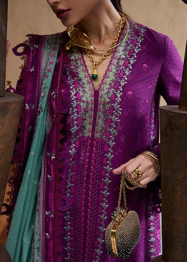 Suffuse Eid Lawn 25 Plum Jacquard – view 3 – Poshaq