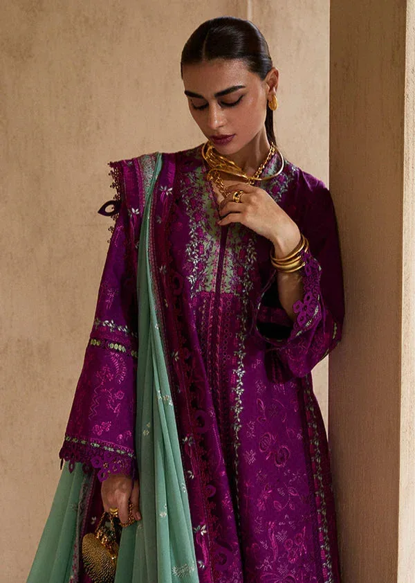 Suffuse Eid Lawn 25 Plum Jacquard – view 4 – Poshaq