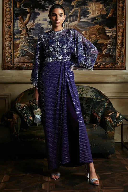 Suffuse Luxury Pret 24 Smoke Blue Net – view 1 – Poshaq
