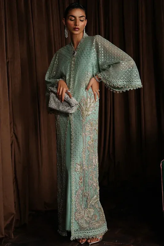 Suffuse Luxury Pret 24 Teal Green Organza – view 1 – Poshaq