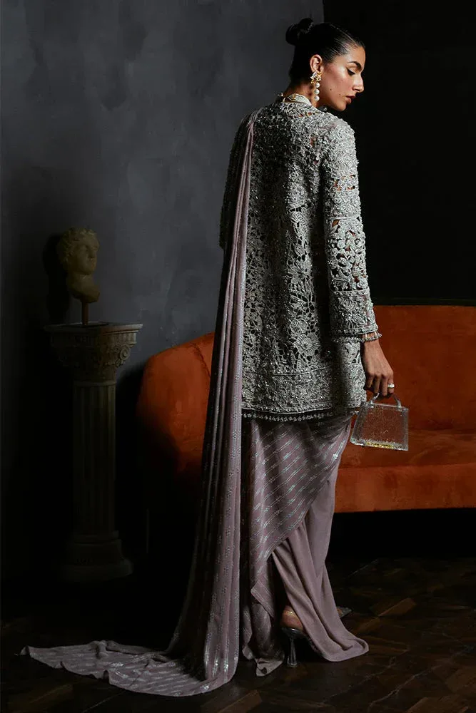 Soft lilac three‑piece set with open shirt and wide‑sleeve jacket, Grip fabric – view 5 – Poshaq