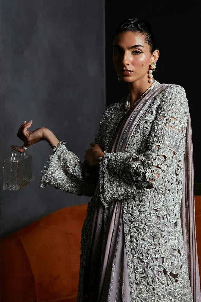 Soft lilac three‑piece set with open shirt and wide‑sleeve jacket, Grip fabric – view 6 – Poshaq