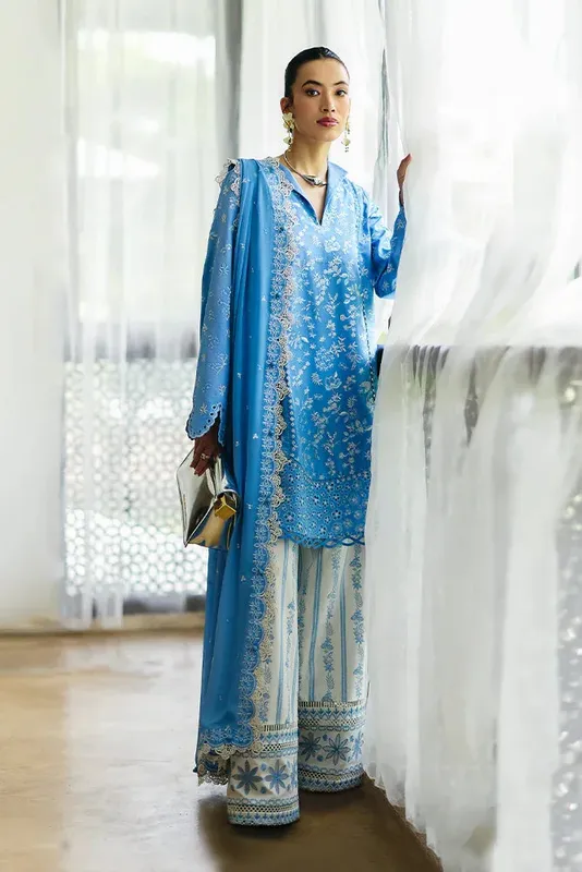 Suffuse Casual Pret Fall 24 Denium Blue Jacquard – view 1 – Poshaq