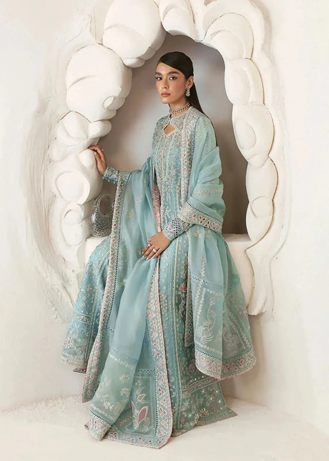 Suffuse Freeshia RTW'24 Green Organza – view 2 – Poshaq