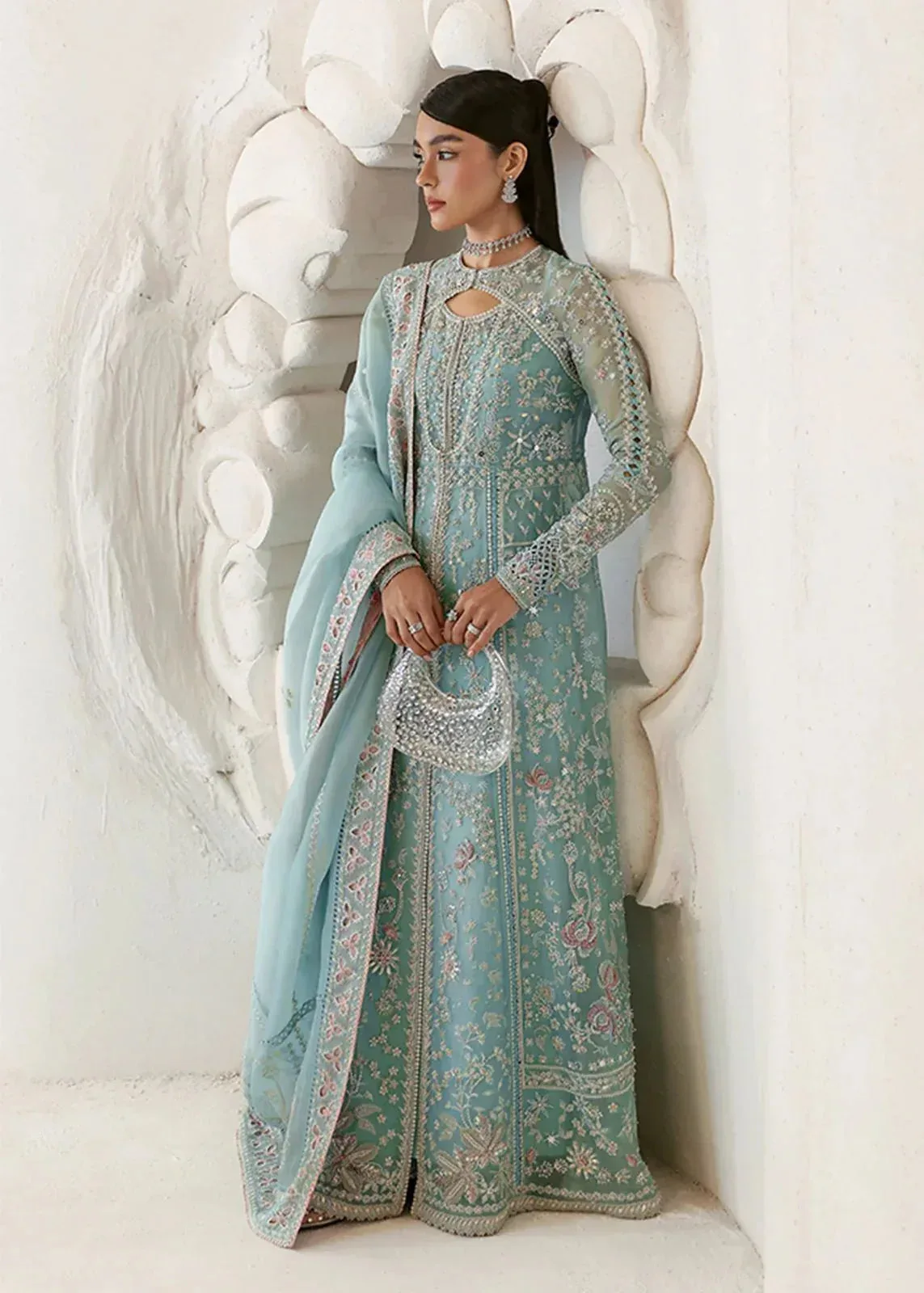 Suffuse Freeshia RTW'24 Green Organza – view 4 – Poshaq