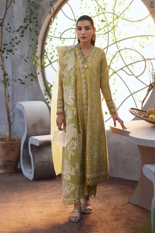 Suffuse Casual Pret Eid 24 Green Organza – view 1 – Poshaq