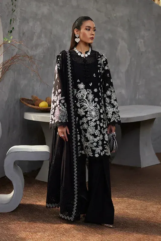 Suffuse Casual Pret Eid 24 Black Chiffon – view 1 – Poshaq