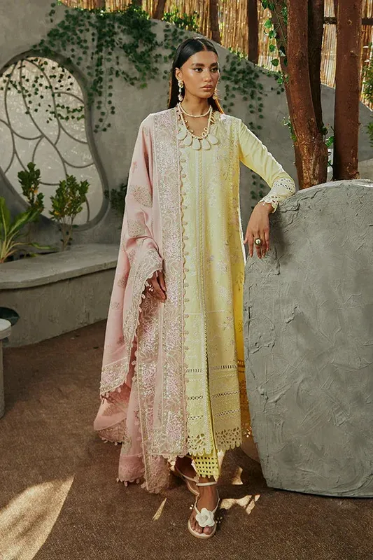 Suffuse Casual Pret Eid 24 Yellow Jacquard – view 1 – Poshaq