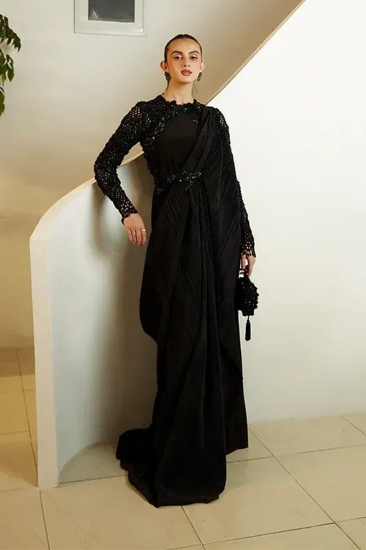Suffuse LUXURY PRET Black Lawn – view 1 – Poshaq