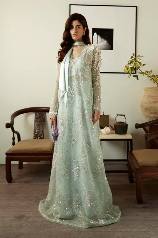 Suffuse LUXURY PRET Blue Raw Silk – view 1 – Poshaq