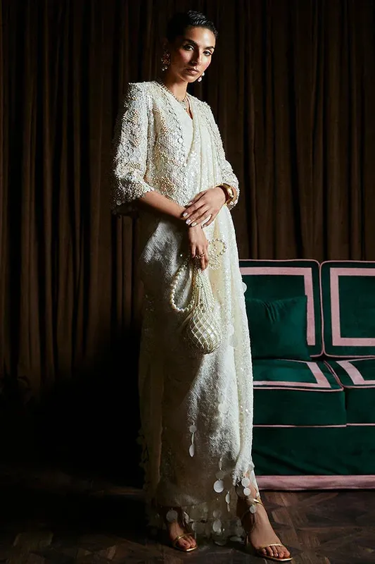 Suffuse LUXURY PRET Cream Organza – view 1 – Poshaq