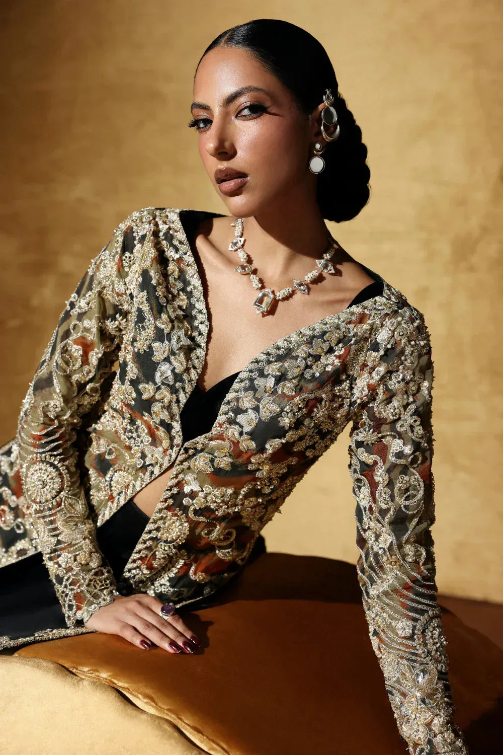 Soraya Oriana Luxury Formals 26 Black Organza – view 3 – Poshaq