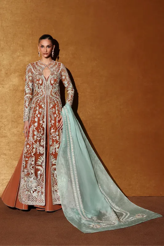Soraya Oriana Luxury Formals 26 Orange Net – view 1 – Poshaq