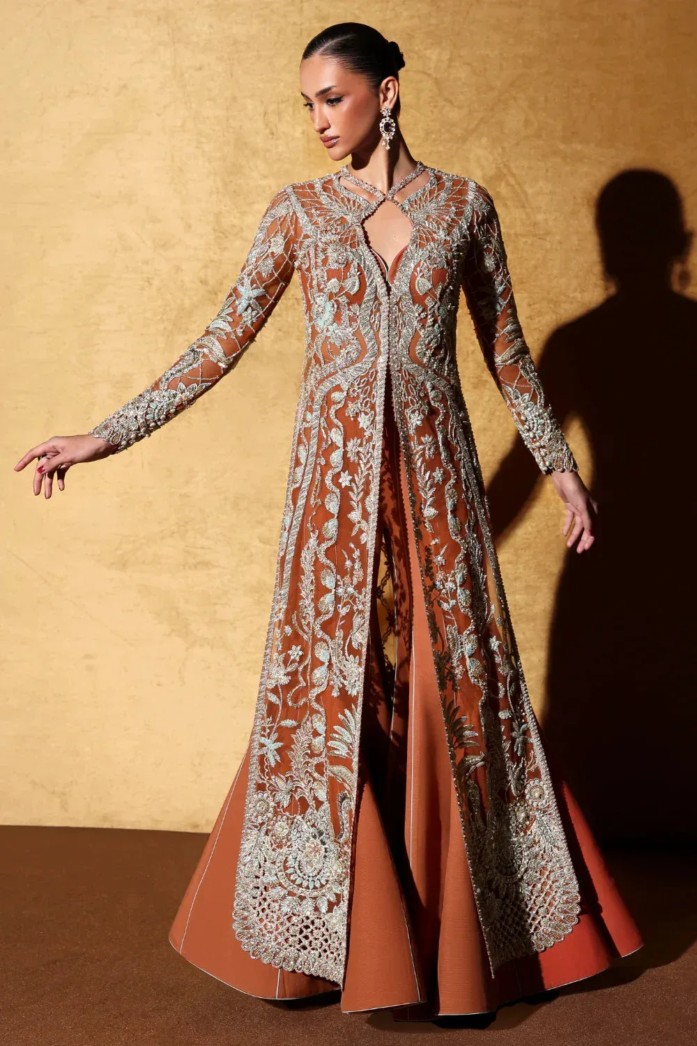 Soraya Oriana Luxury Formals 26 Orange Net – view 2 – Poshaq