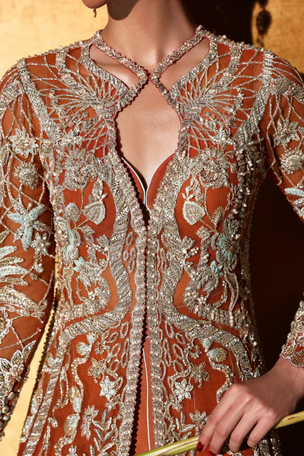 Soraya Oriana Luxury Formals 26 Orange Net – view 3 – Poshaq