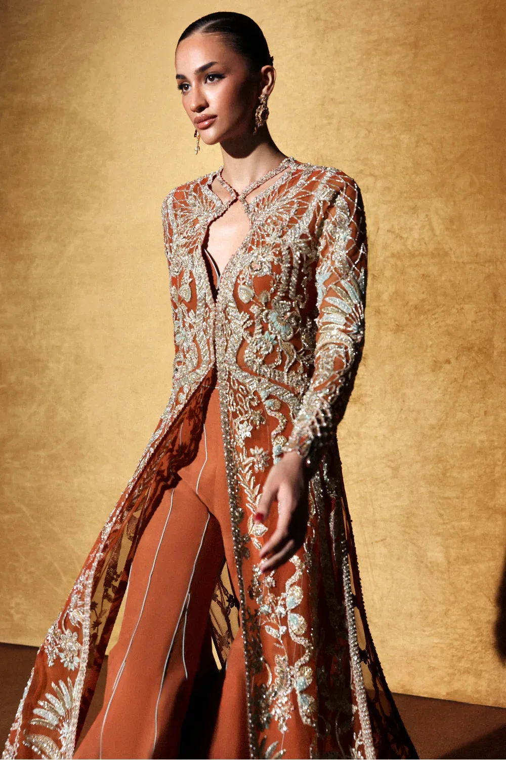 Soraya Oriana Luxury Formals 26 Orange Net – view 5 – Poshaq