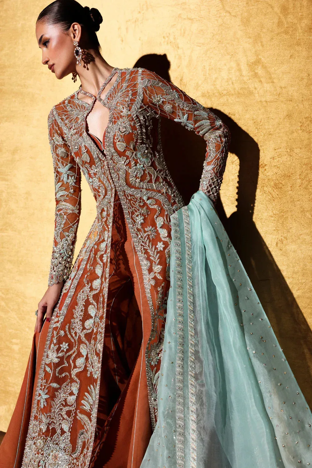 Soraya Oriana Luxury Formals 26 Orange Net – view 6 – Poshaq