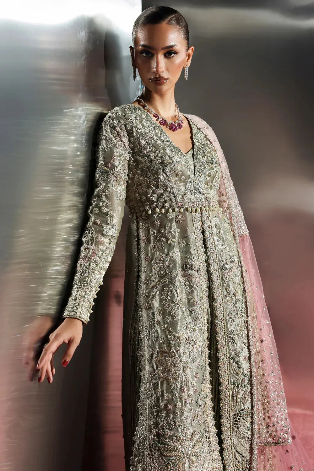 Soraya Oriana Luxury Formals 26 Green Tissue – view 2 – Poshaq