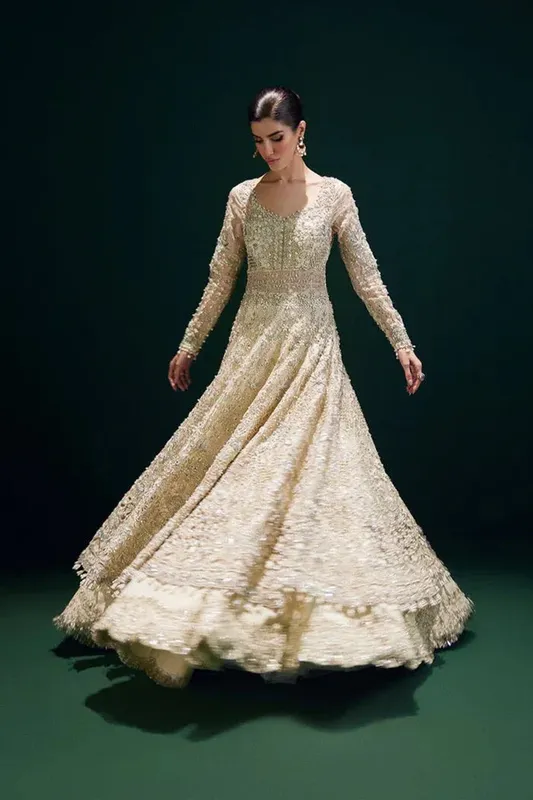 Soraya Oriana Luxury Formals Cream Raw Silk – view 1 – Poshaq