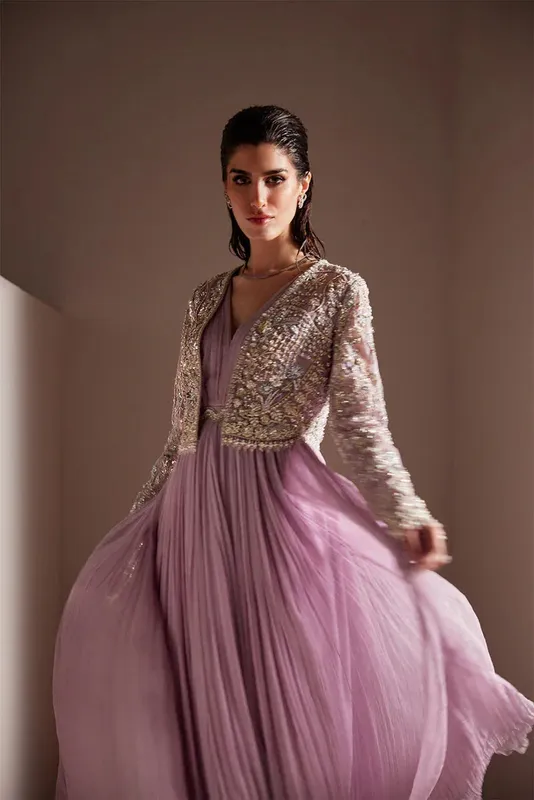 Soraya Oriana Luxury Formals Lilac Organza – view 1 – Poshaq