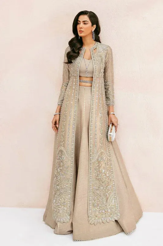 Soraya Amelia Luxury Formals Silver Raw Silk – view 1 – Poshaq