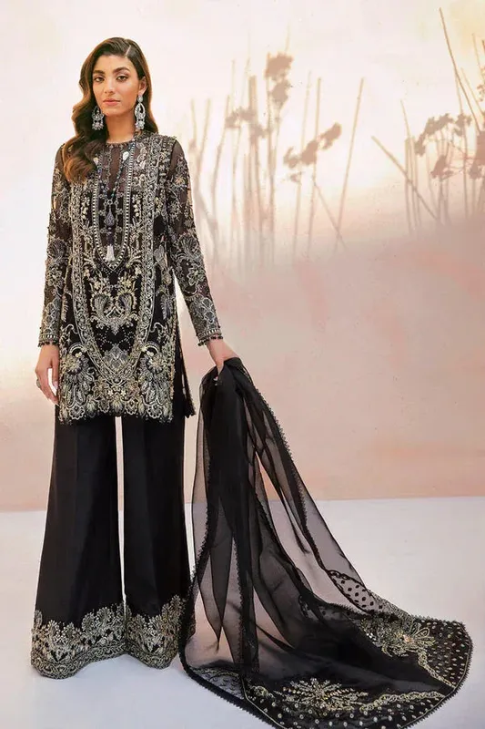 Soraya Amelia Luxury Formals Black Raw Silk – view 1 – Poshaq