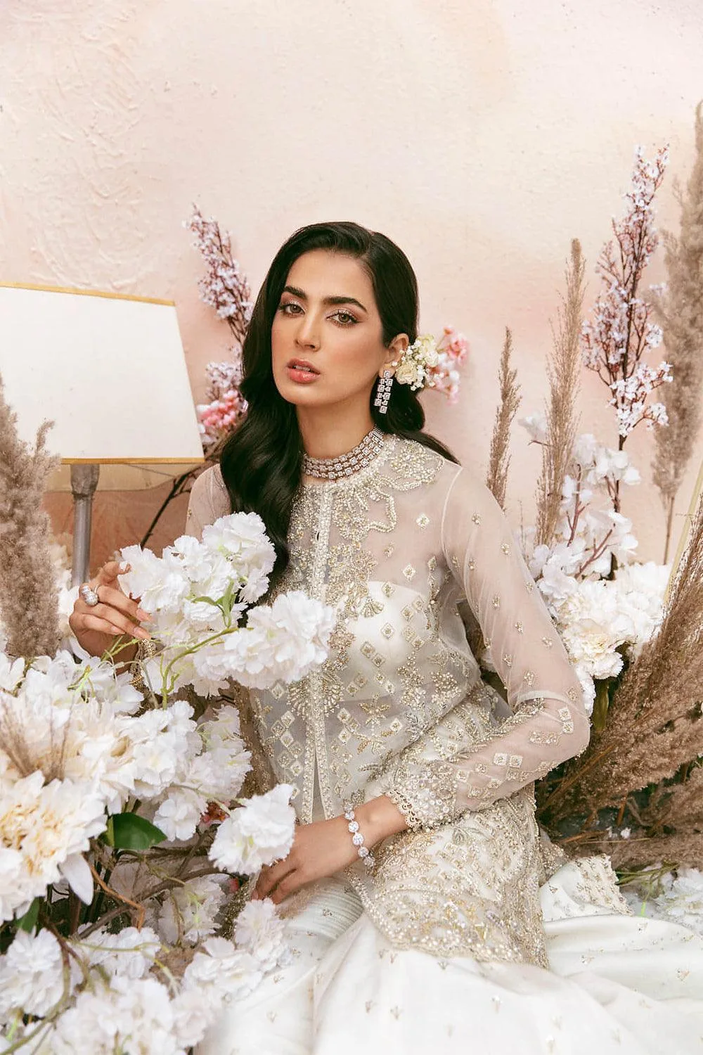 Soraya White Raw Silk – view 2 – Poshaq