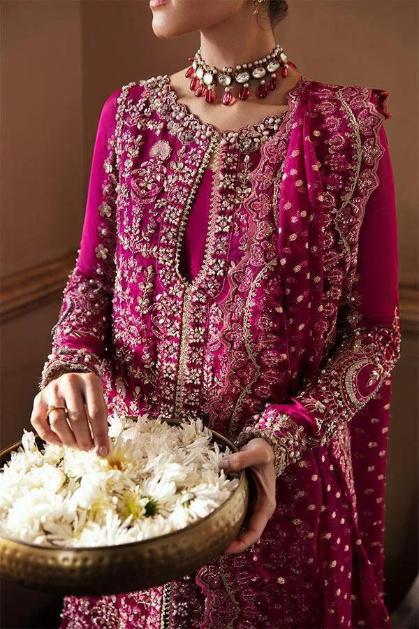 Soraya Fuchsia Raw Silk – view 4 – Poshaq