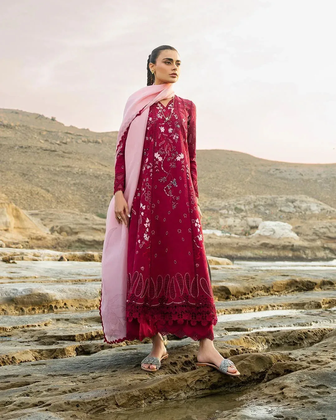 Soraya Pink Organza – view 6 – Poshaq
