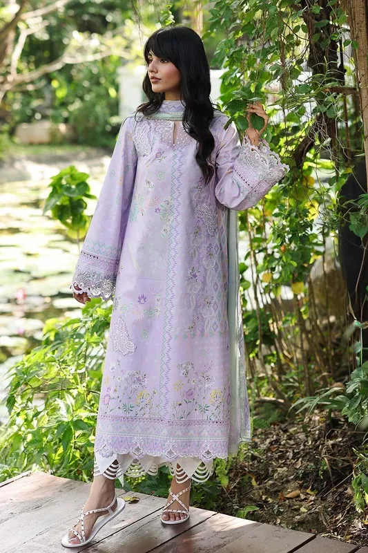 Qalamkar Q Prints 26 Lilac Lawn – view 1 – Poshaq