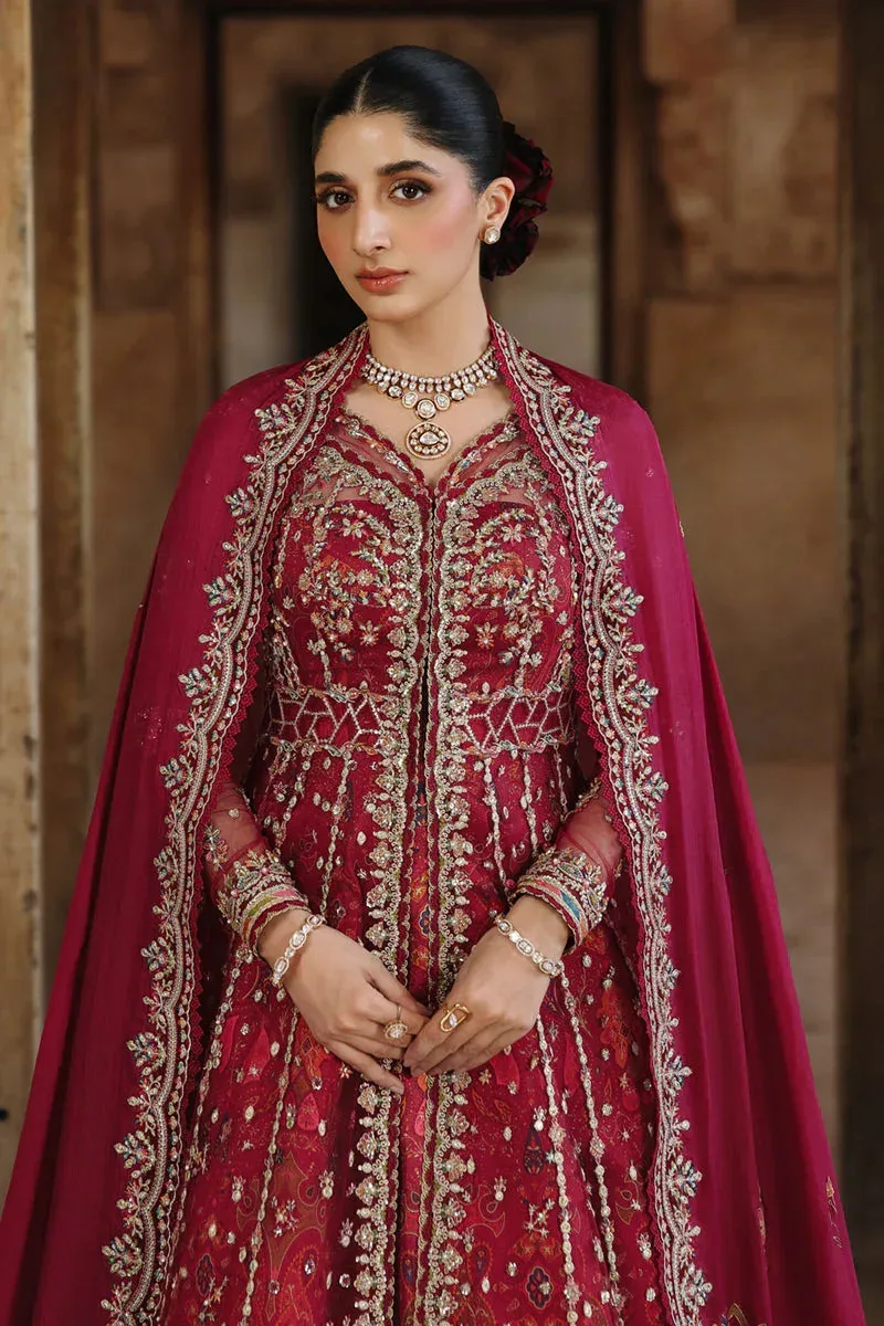 Qalamkar Shadmaani Formals 25 Carmine Silk – view 4 – Poshaq