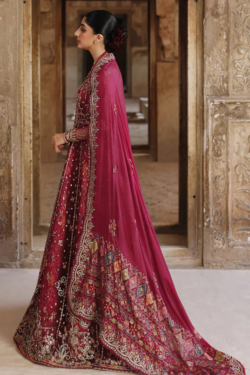 Qalamkar Shadmaani Formals 25 Carmine Silk – view 6 – Poshaq