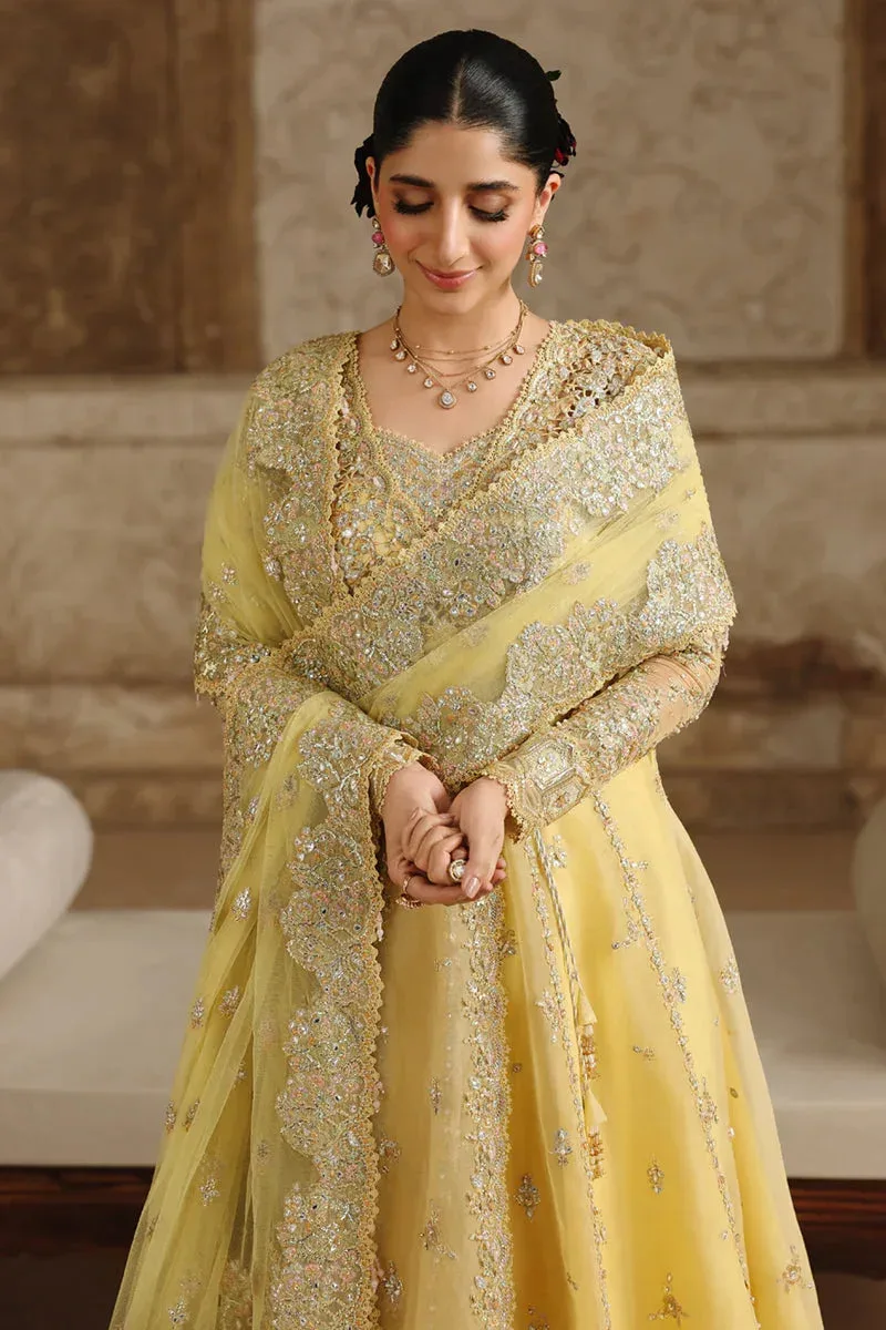 Qalamkar Shadmaani Formals 25 Pale Yellow Raw Silk – view 4 – Poshaq