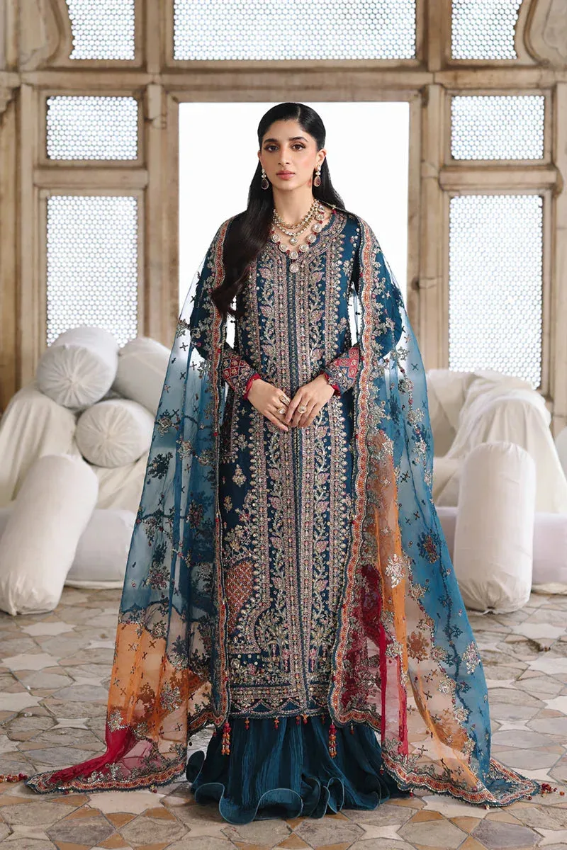 Qalamkar Shadmaani Formals 25 Zinc Raw Silk – view 1 – Poshaq