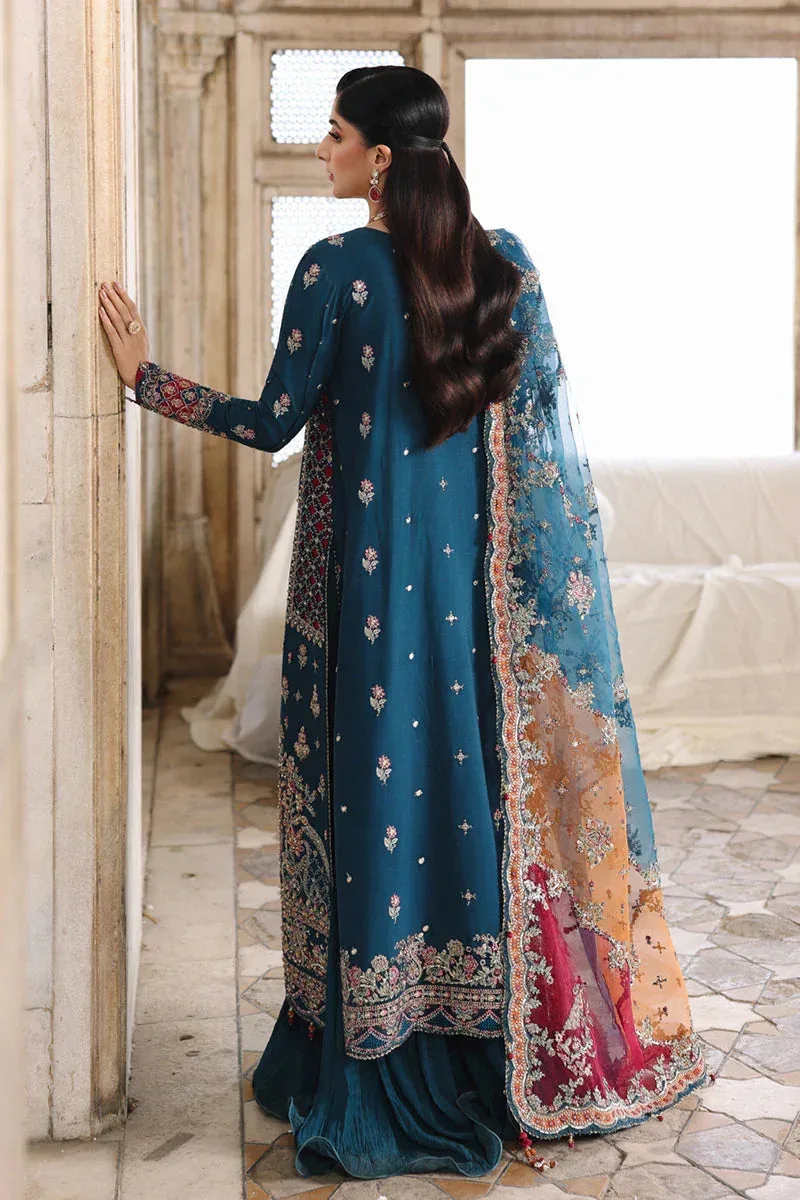 Qalamkar Shadmaani Formals 25 Zinc Raw Silk – view 2 – Poshaq