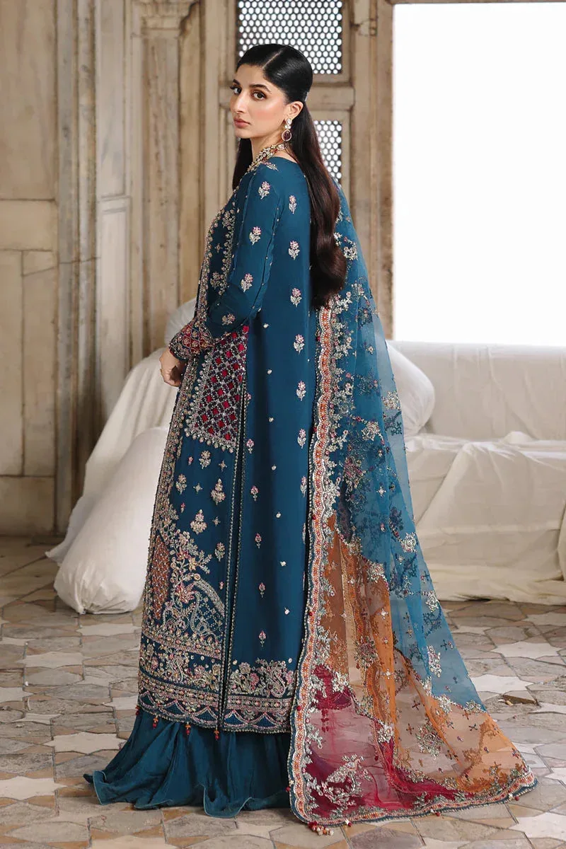 Qalamkar Shadmaani Formals 25 Zinc Raw Silk – view 6 – Poshaq