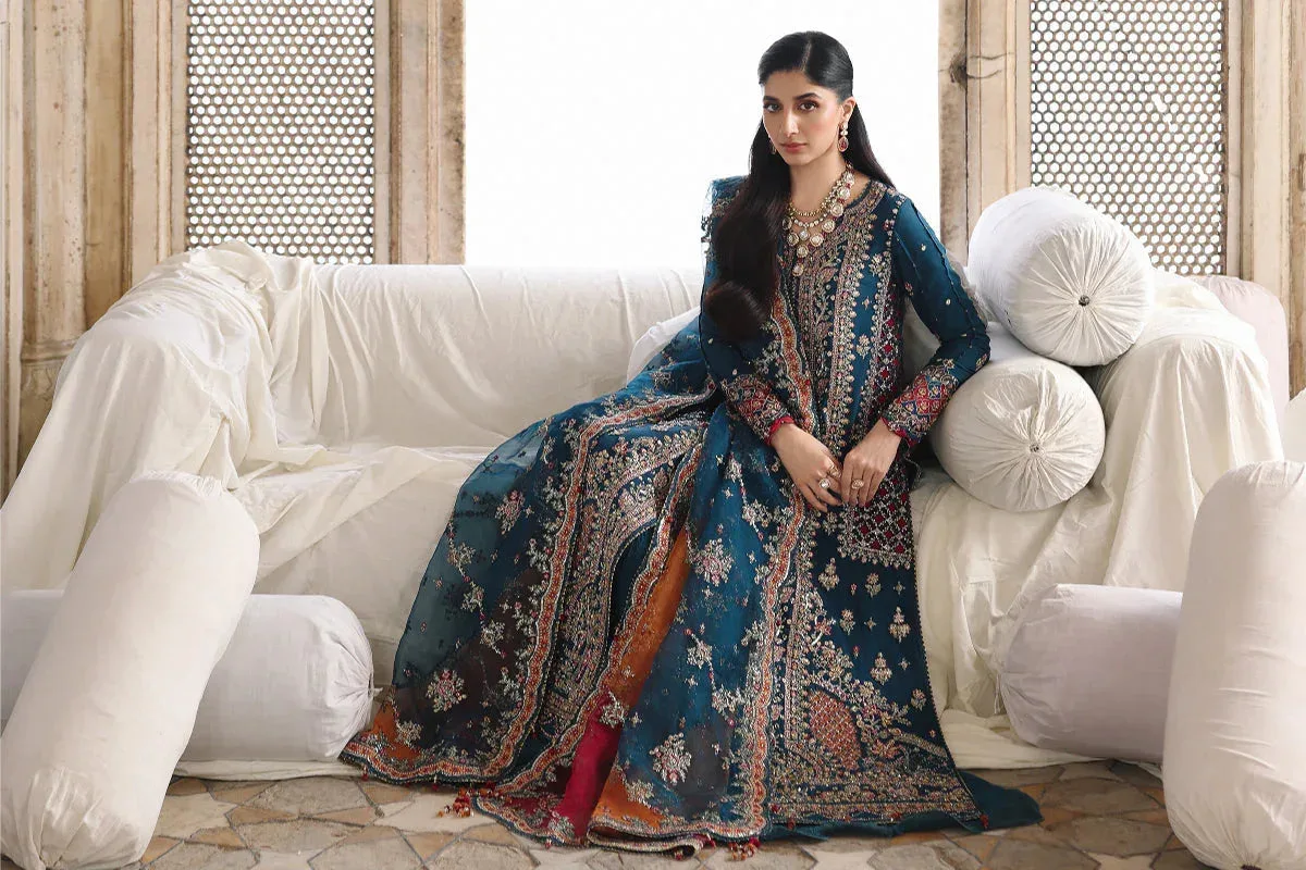 Qalamkar Shadmaani Formals 25 Zinc Raw Silk – view 7 – Poshaq