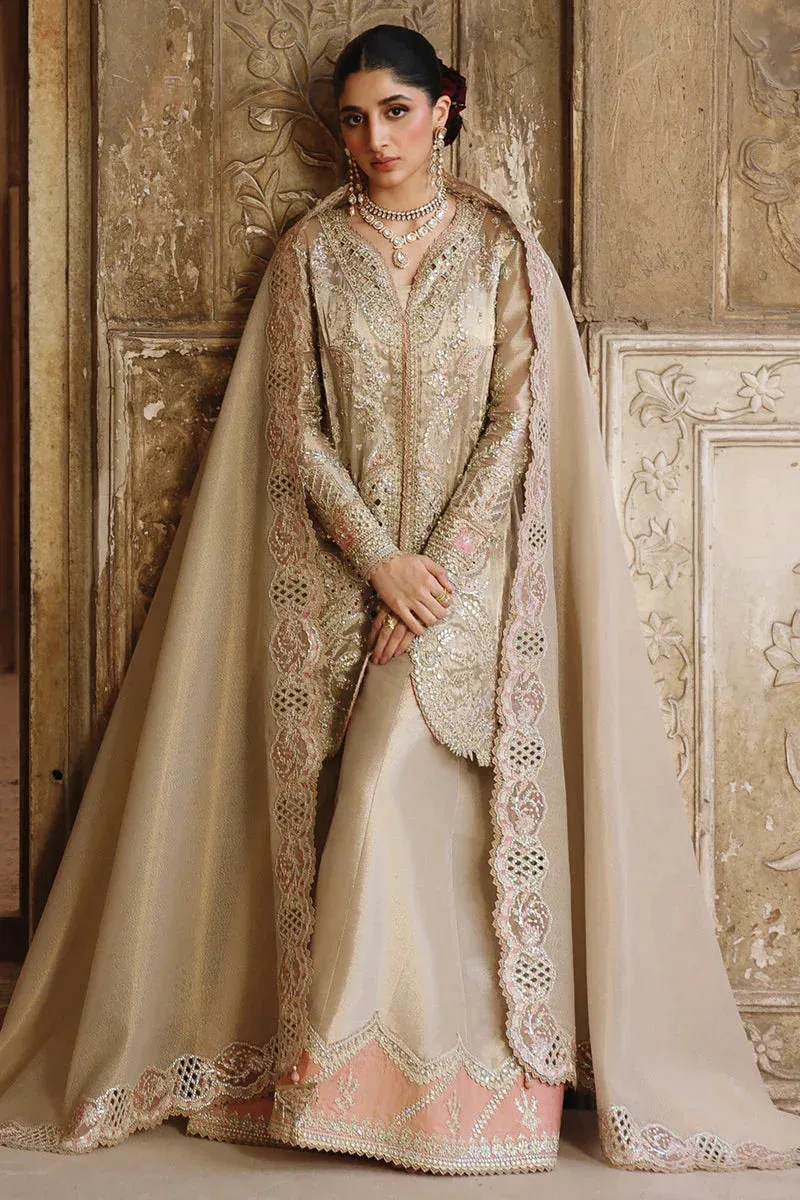 Qalamkar Shadmaani Formals 25 Beige Raw Silk – view 6 – Poshaq
