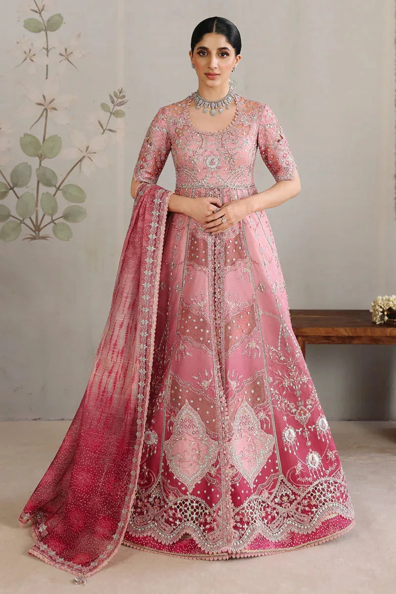 Qalamkar Shadmaani Formals 25 Rose Pink Raw Silk – view 1 – Poshaq