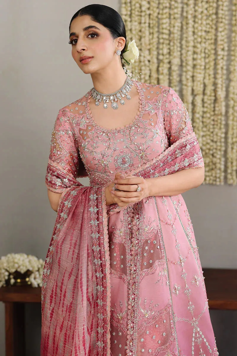 Qalamkar Shadmaani Formals 25 Rose Pink Raw Silk – view 4 – Poshaq