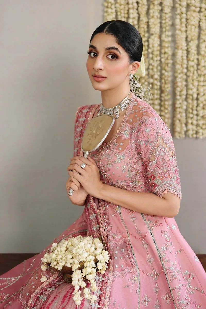 Qalamkar Shadmaani Formals 25 Rose Pink Raw Silk – view 5 – Poshaq