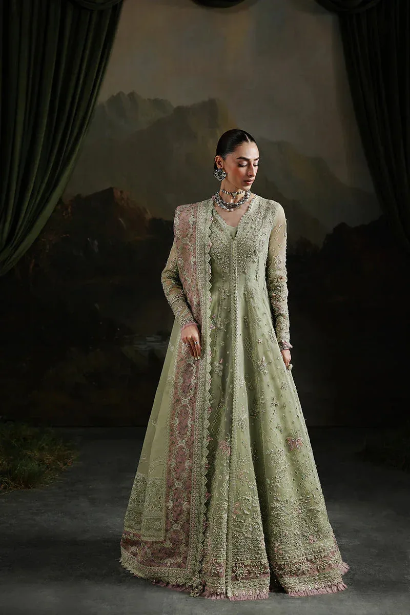 Qalamkar Elirah Formals 25 Sage Raw Silk – view 1 – Poshaq